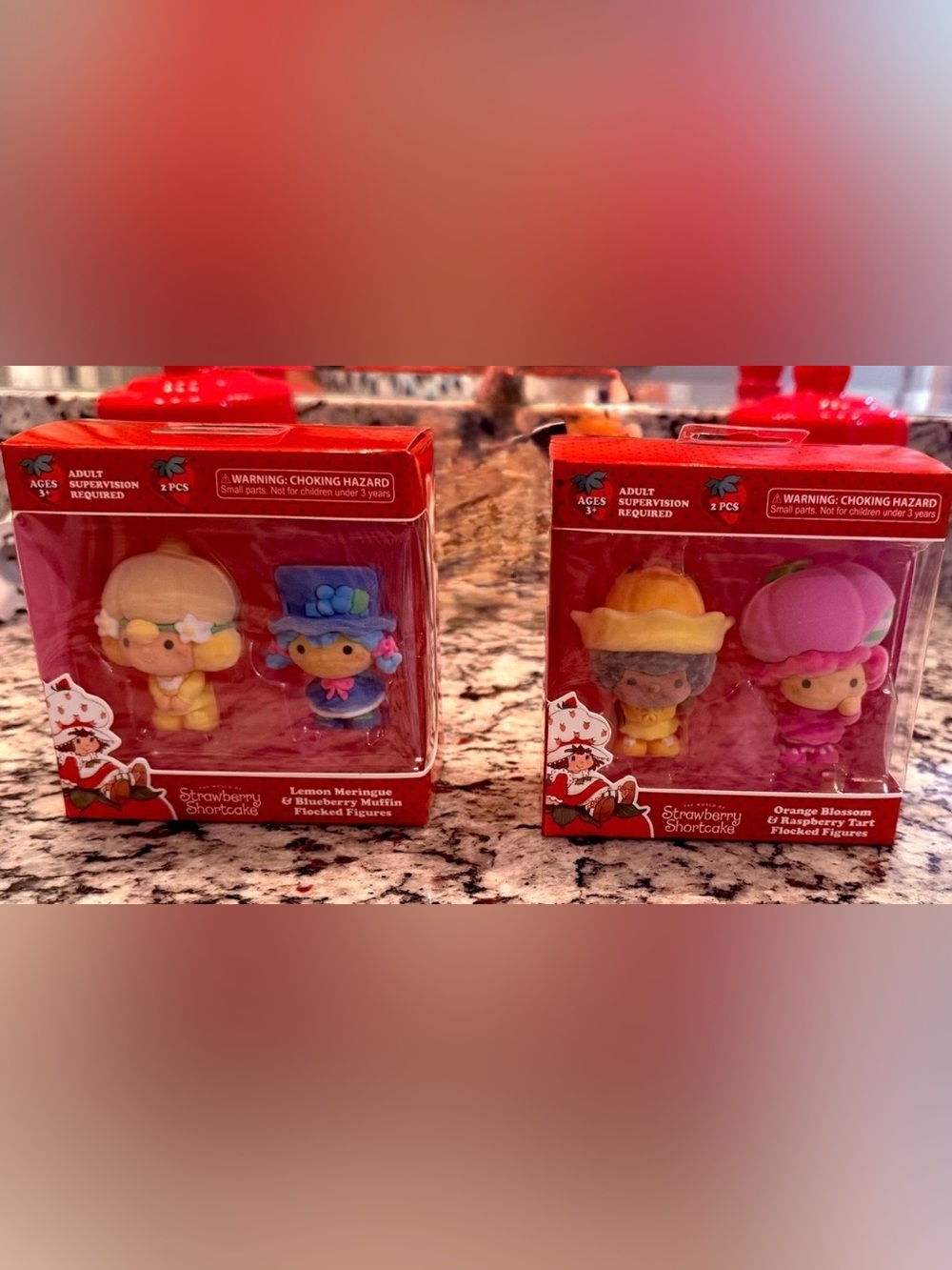 Strawberry Shortcake Flocked  Figures Set Of 2